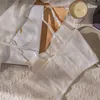 Andra trosor broderi spetsblommor franska underkläder sexig kroppsformning push up bh set romantiska vita underkläderbras och 230307