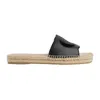 2023ss nieuwe vrouwen espadrille pantoffels met uitsparing 30 mm platform sandalen Open ronde neus slip op muilezels