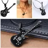 Ketens roestvrijstalen kettingheren mode mode hoogwaardige metalen gitaar ketting hanger lederen sieraden cadeau