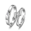 Cluster ringen hoogwaardige 1 paar koperen platina platina Resizable Zirkon paar ringen mannen vrouwen vinger sieraden Bijoux groothandel gratis verzending G230228 G230307