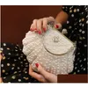 Handtassen Porties Creative Pearl Beading Evening Bag Bridal Wedding Party Diamond koppelingsportebeurs kleine ketting banket mini -dag portemonnee d dh7it