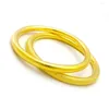 Braccialetto liscio/scrub non aperto in oro giallo riempito stile classico moda donna braccialetto per ragazze bel regalo 5 mm di spessore