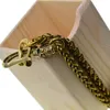 Key Rings Fine brass wallet jean trousers chains 6mm wheat snake chain D screw shackle connector Gothic scary skull hook FOB ED