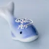 Fedi nuziali 2023 Anello regolabile con delfino in piuma di colore argento semplice moda Gioielli squisiti per le donne Regalo di fidanzamento per feste