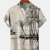 Camicie casual da uomo Camicia hawaiana a maniche corte con taschino sul petto Molilulu Coconut Tree 230306