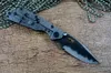 Coltello pieghevole tattico Strider SMF D2 Lama nera stonewashed TC4 Manico con struttura a fiamma G10 Coltello da sopravvivenza per attrezzi da esterno Migliore qualità