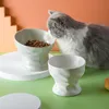 Alimentadores de tigelas de cães alimentos de cerâmica de gato elevado alimentação de água proteger a coluna cervical Small alimentador de cachorro gatinho bebendo 230307