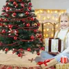 Kerstdecoraties Promotie! Boomrok 48 inch jute rode geruite ruche trim rokken voor x'mas