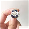 Spille Spille 100Pcs Spille in muratura Spilla Blue Lodge Smalto duro 2B1 Ask1 Spilla Masons Factory Personalizzato Distintivo massonico Artigianato Souve Dh4P5