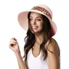 Шляпа Шляпа БРИМ негабаритная соломенная шляпа Женщины летнее пляж складываемое солнце.