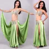 Scene Wear Novely Sexy Women National Belly Dance Costume Suits Blue Modern Dancing Performance Ladies Bra and Kirt Set