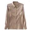 Women's Blouses & Shirts Satin Shirt Women's Spring And Autumn Long-sleeved French Light-casual Niche Women TopsWomen's