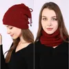 Beanies Beanie/Skull Caps Högkvalitativ hatt och halsduk Kvinnor utomhus lyx Håll varm elasticitet tjock stickad SYXMAO77 Davi22