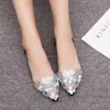 Klänningskor Summer Women Ballet Flat Pointy Ballerina Soft Sole Slip On Casual Female Crystal Elegant Wedding Ladies Spring 230307