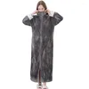 Damen-Nachtwäsche, Damen-Bademantel, Morgenmantel, männlich, weich, warm, Korallen-Fleece, langer Winter-Kimono, Flanell-Bademantel, Nachthemd