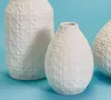 Vaser älskar att väva modern enkel struktur Vit porslin Vase Set Decoration vardagsrum