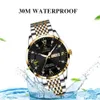 Wristwatches Men Quartz Watch Stainless Steel Top Quailty Luxury Push Button Hidden Clasp Waterproof Luminous Date Week Sport Wrist Watches 230307
