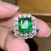 Kedjor Emerald Tourmaline Full Diamond Open Ring Female Pendant Halsband