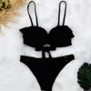 Kvinnors badkläder gossina kvinnliga två stycken låg midja baddräkt blommig tryck badkläder push up baddräkt sexig thong bikini maillot de bain 230307