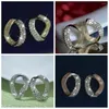 Hoop Earrings Gift Fashion Associory Party Diamond Geometry Shape Shinning Sparkle Full Zircon