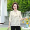 Blouses pour femmes été Vintage femmes Dot en mousseline de soie Blouse chemise col rond demi manches femme décontracté nœud papillon haut vêtements