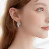 Boucles d'oreilles créoles Chic en corde torsadée pour femmes, bijoux Anti-allergie, en acier inoxydable, épais, Huggie de fête