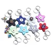 Key Rings Shiny Star Pu Leather Snap Button Chain Keychains Fit Diy 18Mm Jewelry Drop Delivery Dhtu4