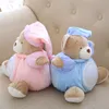 Peluş Bebekler 25cm Kawaii Teddy Bear Müzikal Işık Peluş Bebekler Pat lambası uyku konforu LED Gece Işık Bezin