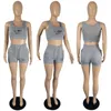 Desinger Womens Tracksuits Sexig bokstav tryckt Vest Crop Top och Shorts Fitness Sports Summer Two Piece Short Set