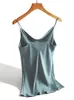 Damestanks Camis Satin Silk Tank Tops vrouwelijke zomer sexy riem basistic spaghetti riem tops vrouwen mouwloze camisole camis vest zwart wit 230306