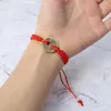 Charm Armband Handgjorda Lucky Wealth Copper Coin Red String Tiger Year Rope Armband Smycken för studenter Familjer