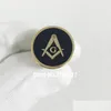 Pinki broszki 50pcs okrągły kształt masons broszkowy metalowy Square Masonic i kompas z G Odzyskiwanie Pinów Masonry Enamel La Dhykt