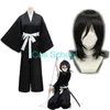 Anime Costumes Cos School Bleach Kuchiki Rukia Cosplay Come Rukia Kuchiki Wigs and Kimono Uniform Sets Die Pa Bleach Comes Z0301