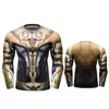 Męskie koszule 2023 3D Print Mięśniowy Tshirt Oddychający Poliester Surowość siłownia MMA BJJ Rash Guard trening Mężczyzna