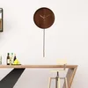 Horloges murales avec pendule cadre en bois créatif muet Design moderne grande horloge à Quartz Simple décor à la maison pour salon