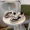 Chunky crianças sapatos ao ar livre meninas meninos impressão designer marca vintage pai respirável moda tênis de corrida 26-35