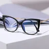 Okulary przeciwsłoneczne Ramy modne kobiety kota oko oka rama dla żeńskich okularów optycznych Pełna recepta na receptę uv400 powłoka antyskowa niebieska światło 230307