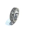 2023 New Luxury High Quality Fashion Jewelry for wide square pattern Sterling Silver Ring hip hop punk couple ring