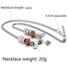 Kedjor 2023 Beaded Charm Necklace Par Tree Heart-Shaped Key Chain Pendant Women's Retro Multi-Layer smycken tröja