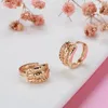 Hoop oorbellen Grier 2023 Fashion Hollow Flower Geometry Earring 585 Rose Gold Simple For Women Fine Jewelry to Gifts Groothandel