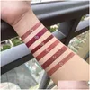 Lápis de lábios 6pcs/conjunto de suor à prova d'água Lips duradouros Lips Double Double Head Matte Lipstick Cuple