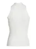 Tanks Femmes Camis Deuxtwinstyle Sexy Découpé Gilet Pour Femmes Col Rond Sans Manches Solide Minimaliste Tricot Gilets Femme Vêtements D'été Style 230307