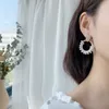 Moda luksusowy projekt żyrandol barokowy geometryczny okrągłe kroplę kropla kolczyka ręcznie robione perły błyszczące diamentowe kolczyki imprezowe biżuteria nietypowe prezenty dla kobiet