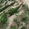 2023 sommer Grün Blumen Druck Kleid Zurück Krawatte Kurze Puff Sleeve Rundhals Kurze Casual Kleider M3M03B739