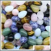 Stone 20mmx30mm äggformad naturlig helande kristallmaskot mas tillbehör minerale ädelsten reiki hem dekoration grossist droppe Deliv dh5nu