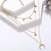 Hänge halsband Bohemian Gold Color Star Choker halsband för kvinnliga kedjor mån uttalande boho smycken gåva
