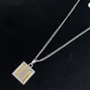 Collane con ciondolo cubo in argento per donna Collane con design in oro su due lati Gioielli di moda regolabili da donna