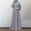 Roupas étnicas Oriente Médio Ramadã Muslim abayat Casual retro abayas para mulheres pescoço redondo Big Swing Vestido feminino