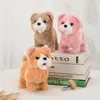 Electric/RC Animals Cute Electronic Pet Voice Control Robot Cat Barking Walking Simulation Smart Dog Interactive Plush Toy Baby Birthday Present 230307