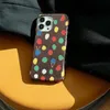 Capas de telefone de designer de pontos coloridos de pintura de flor clássica para iPhone 13promax 14pro 14 Promax 12 Pro 11 capa de couro de luxo 2023 superior